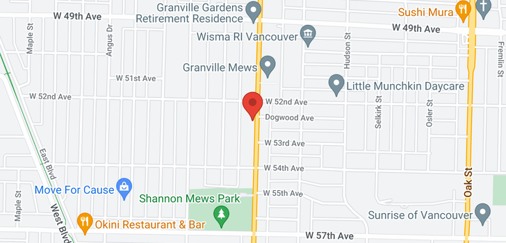 map of 6857 GRANVILLE STREET